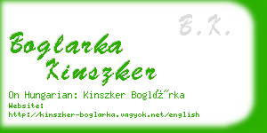 boglarka kinszker business card